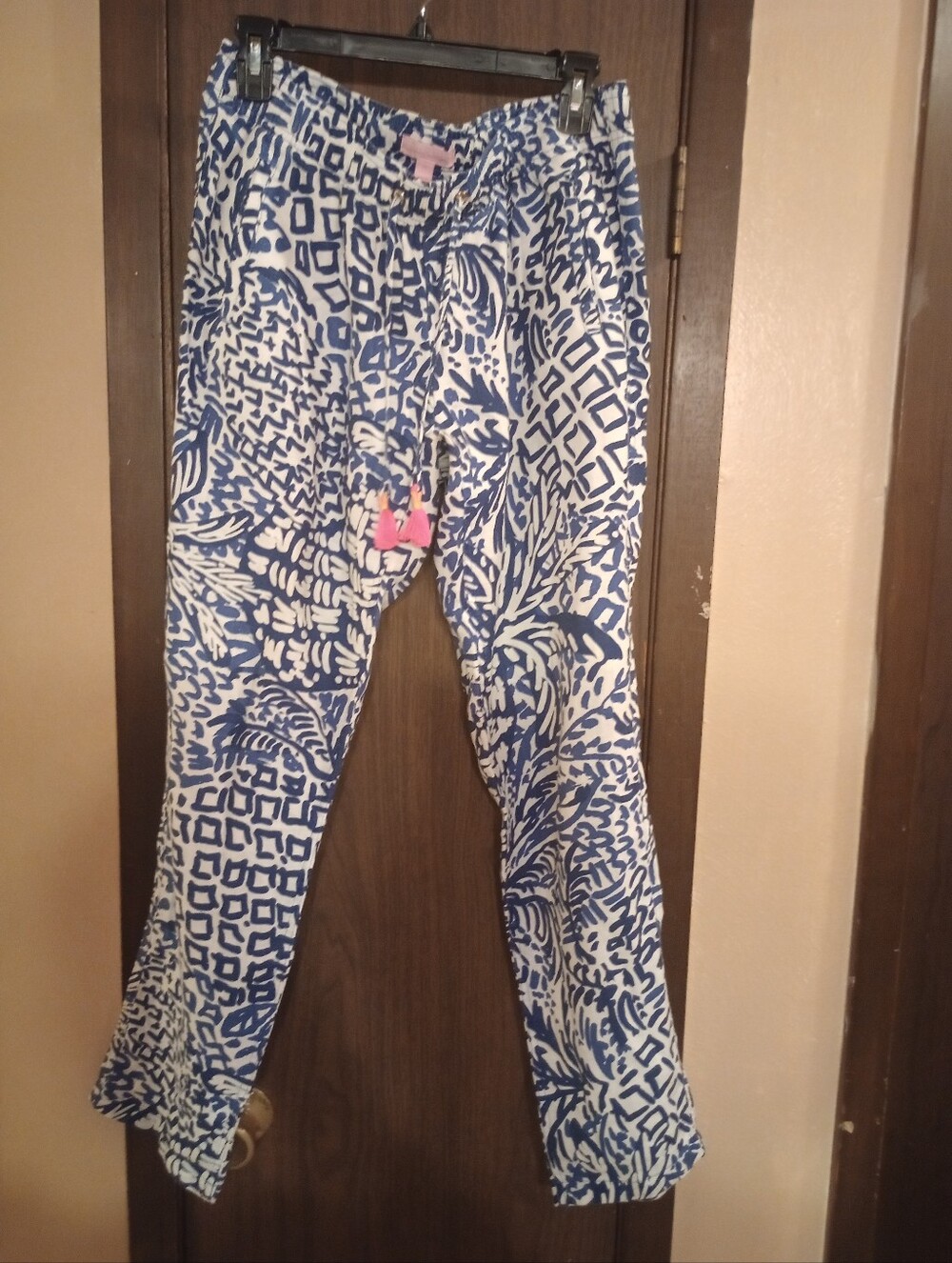 Lily Pulitzer Linen Pants With Tassel Tie And Drawstring